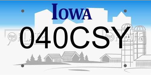 040CSY Iowa License Plate