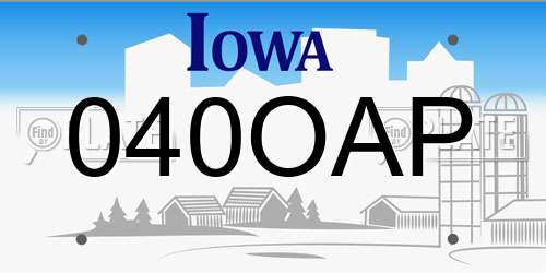 040OAP Iowa License Plate
