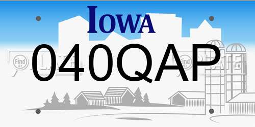 040QAP Iowa License Plate