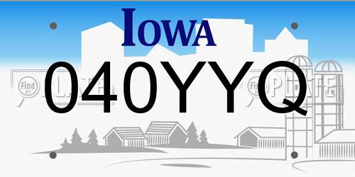 040YYQ Iowa License Plate