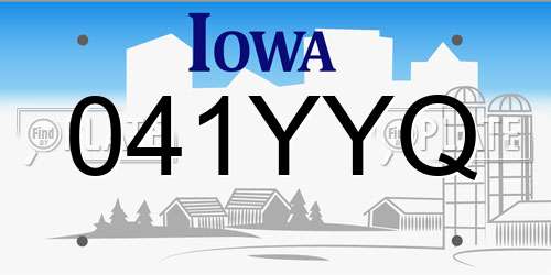 041YYQ Iowa License Plate