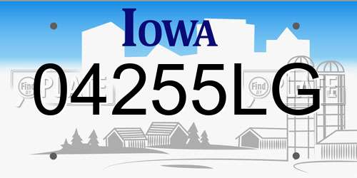 04255LG Iowa License Plate