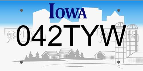 042TYW Iowa License Plate