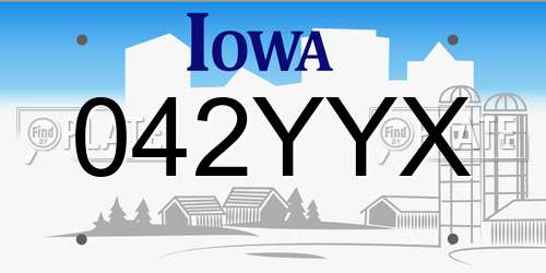 042YYX Iowa License Plate