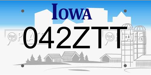 042ZTT Iowa License Plate