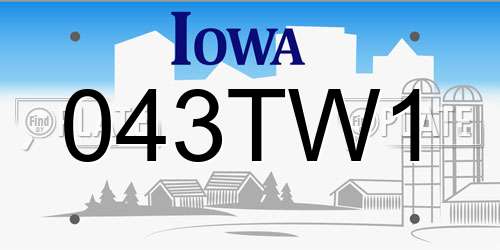 043TW1 Iowa License Plate