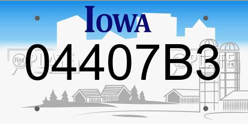 04407B3 Iowa License Plate