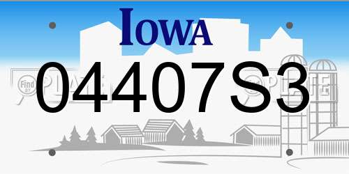 04407S3 Iowa License Plate