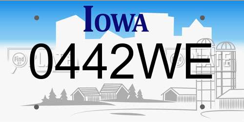 0442WE Iowa License Plate