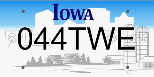 044TWE Iowa License Plate