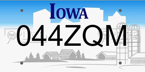 044ZQM Iowa License Plate
