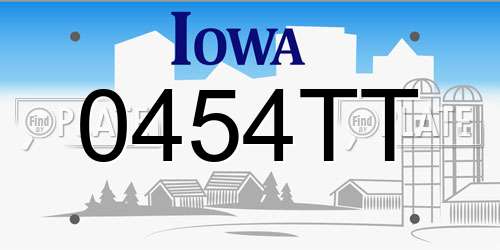 0454TT Iowa License Plate