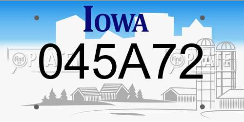 045A72 Iowa License Plate