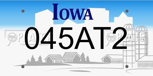 045AT2 Iowa License Plate
