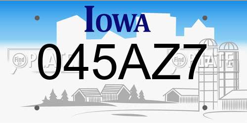 045AZ7 Iowa License Plate