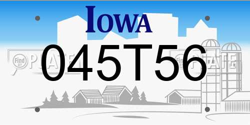 045T56 Iowa License Plate
