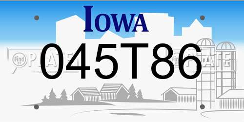 045T86 Iowa License Plate