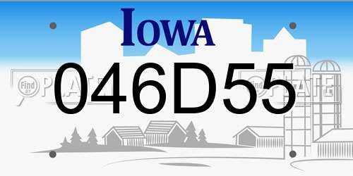 046D55 Iowa License Plate