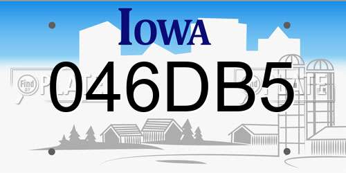 046DB5 Iowa License Plate