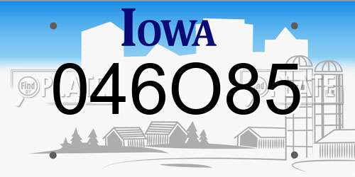 046O85 Iowa License Plate