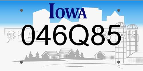 046Q85 Iowa License Plate