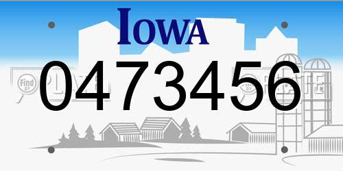 0473456 Iowa License Plate