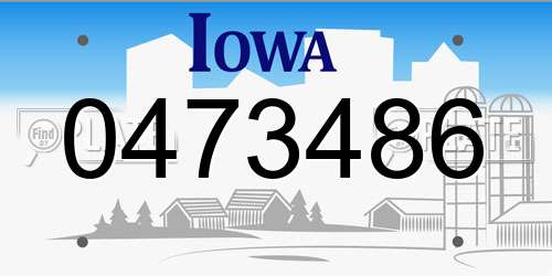 0473486 Iowa License Plate