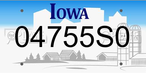 04755S0 Iowa License Plate