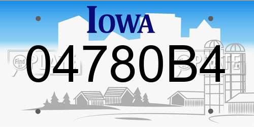 04780B4 Iowa License Plate
