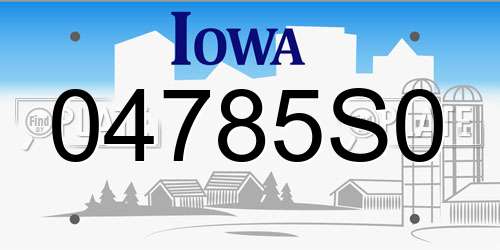 04785S0 Iowa License Plate