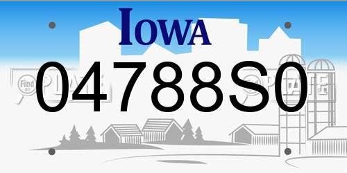 04788S0 Iowa License Plate