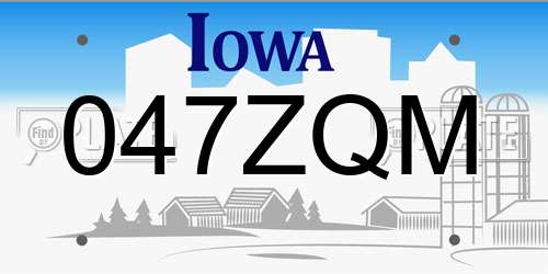 047ZQM Iowa License Plate