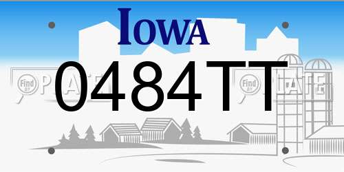0484TT Iowa License Plate