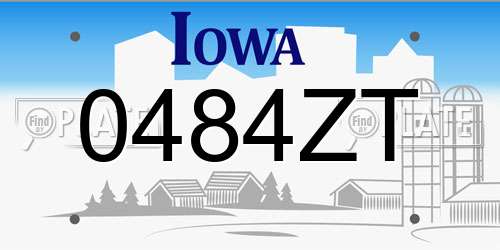 0484ZT Iowa License Plate
