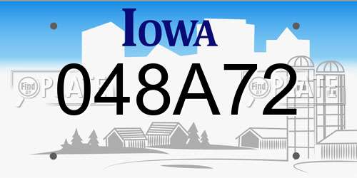048A72 Iowa License Plate