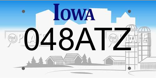 048ATZ Iowa License Plate