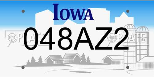 048AZ2 Iowa License Plate