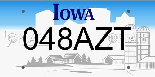 048AZT Iowa License Plate