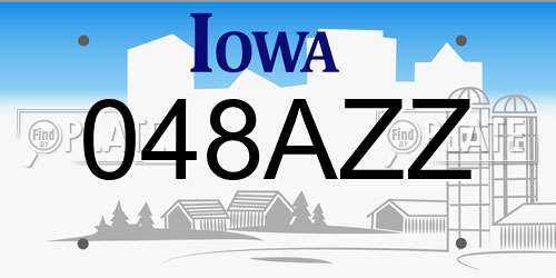 048AZZ Iowa License Plate