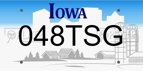 048TSG Iowa License Plate