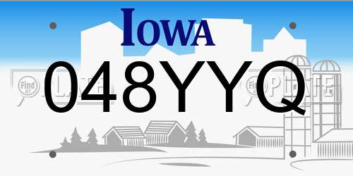 048YYQ Iowa License Plate
