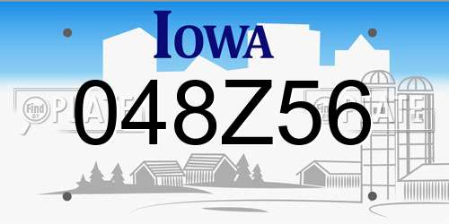 048Z56 Iowa License Plate