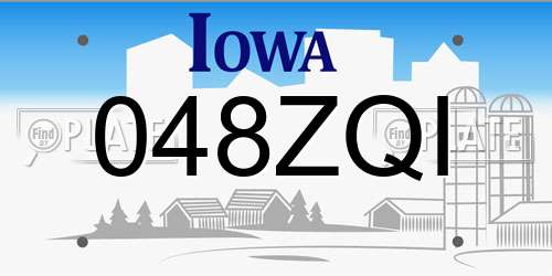 048ZQI Iowa License Plate
