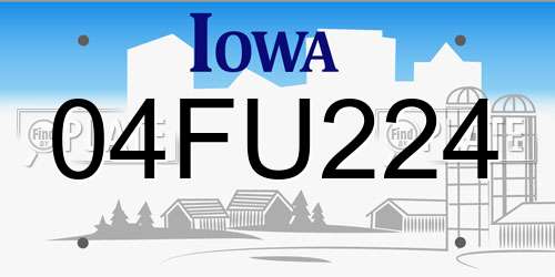 04FU224 Iowa License Plate