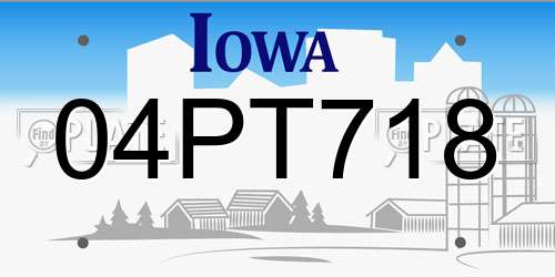 04PT718 Iowa License Plate