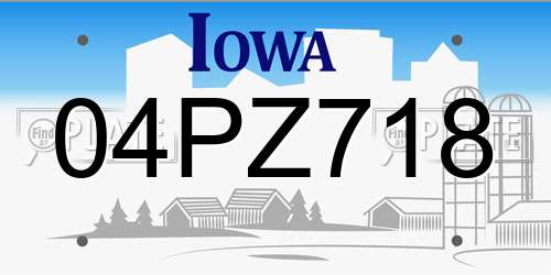 04PZ718 Iowa License Plate