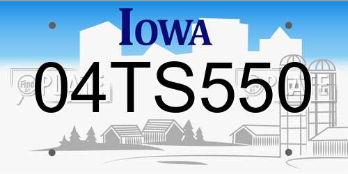 04TS550 Iowa License Plate