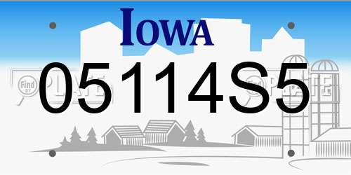 05114S5 Iowa License Plate