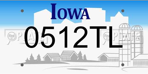 0512TL Iowa License Plate