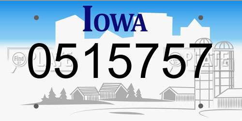 0515757 Iowa License Plate